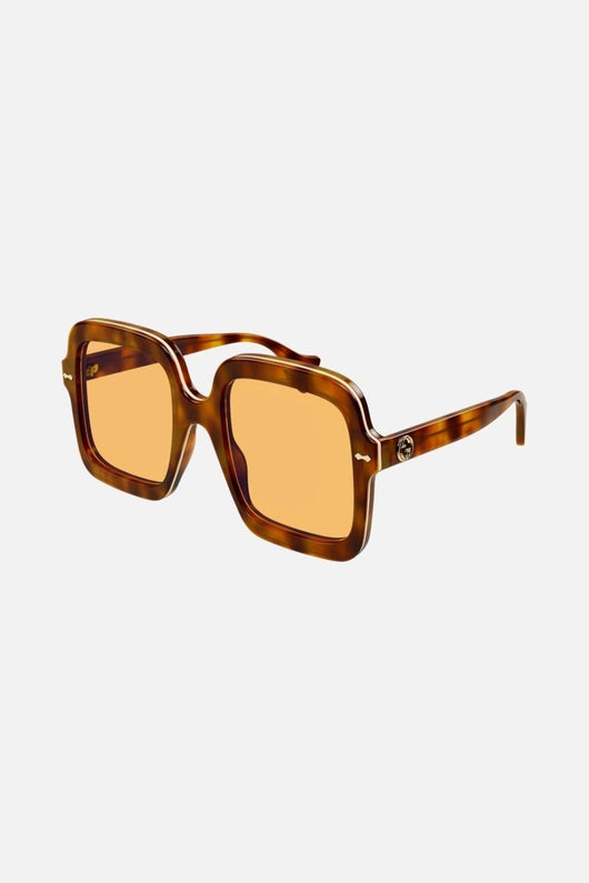 Gucci squared oversize havana sunglasses - Lux Studios