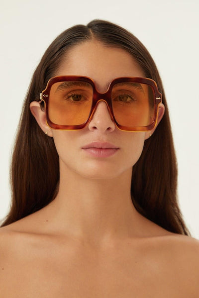 Gucci squared oversize havana sunglasses - Lux Studios