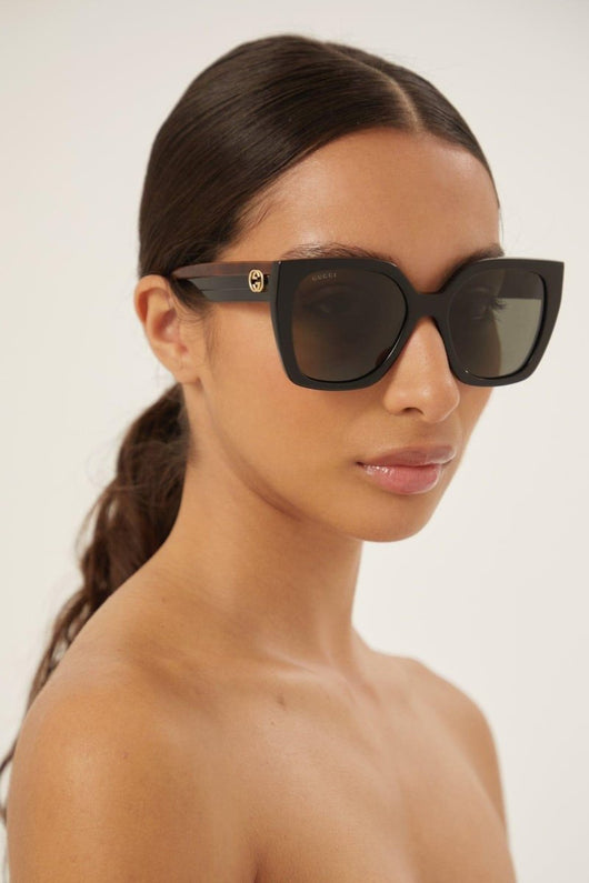 Gucci squared sunglasses with web temple - Lux Studios
