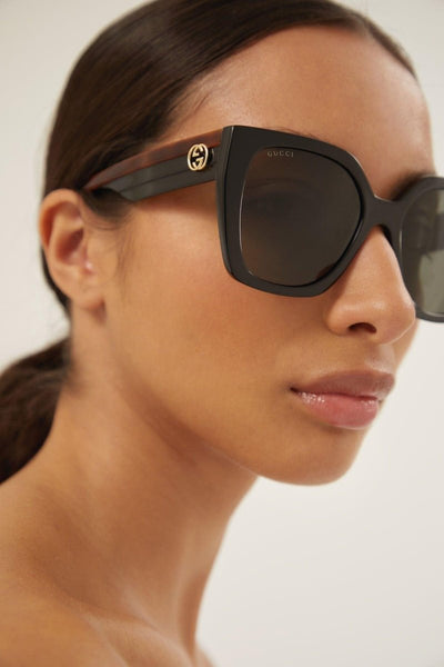 Gucci squared sunglasses with web temple - Lux Studios