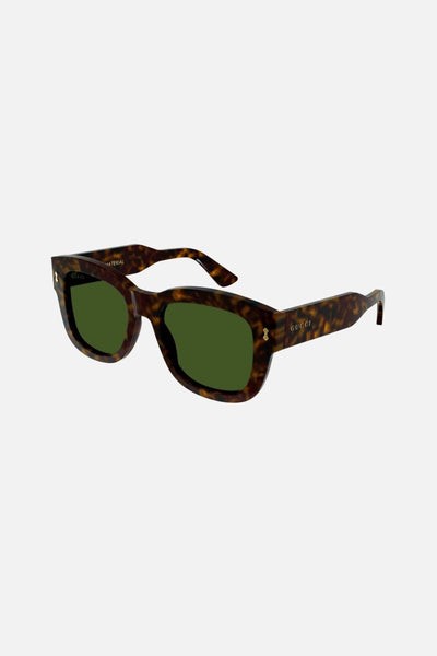 Gucci squared sustainable havana green sunglasses - Lux Studios
