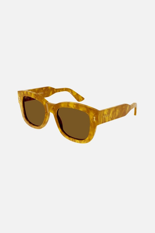 Gucci squared sustainable yellow sunglasses - Lux Studios