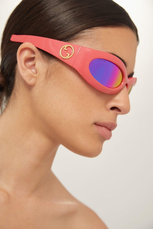 Gucci wrap around pink sunglasses - Lux Studios