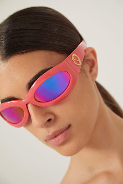 Gucci wrap around pink sunglasses - Lux Studios