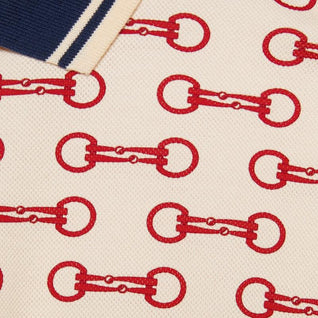 Horsebit print cotton polo shirt