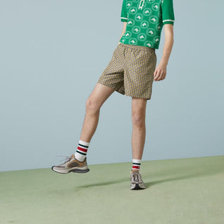 Interlocking G print nylon swim shorts