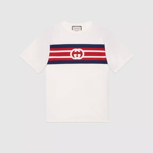 Interlocking G stripe print T-shirt - Lux Studios