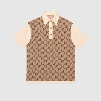 Jumbo GG cotton silk jacquard polo - Lux Studios