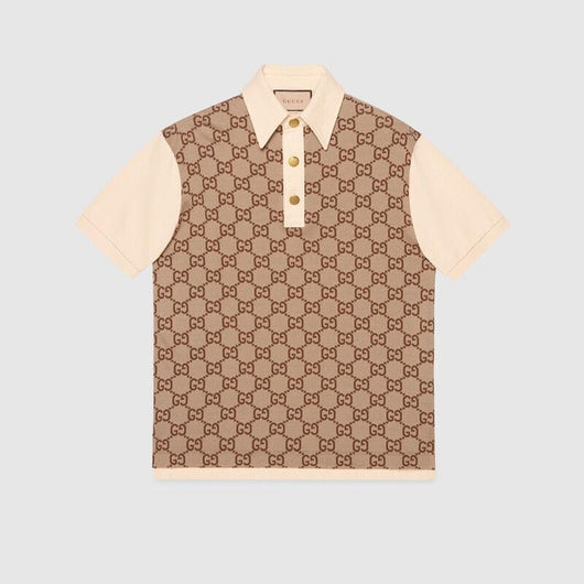 Jumbo GG cotton silk jacquard polo - Lux Studios