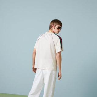 Mesh fabric T-shirt