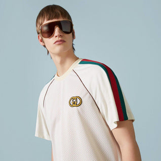 Mesh fabric T-shirt