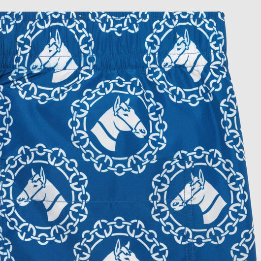 Nylon equestrian print swim shorts - Lux Studios