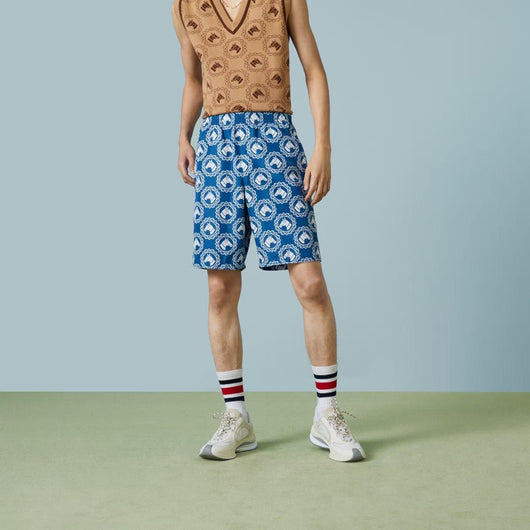Nylon equestrian print swim shorts - Lux Studios