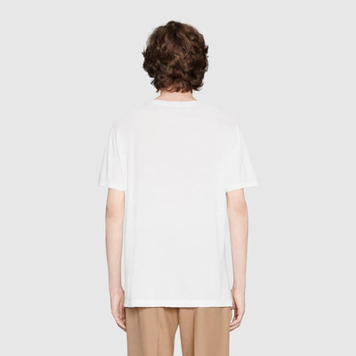 Oversize washed T-shirt with Gucci logo - Lux Studios