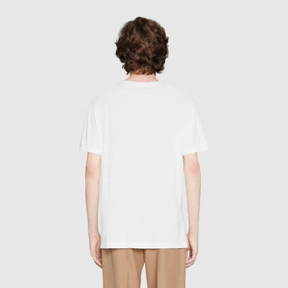 Oversize washed T-shirt with Gucci logo