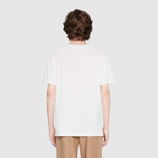 Oversize washed T-shirt with Gucci logo - Lux Studios