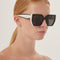 Prada oversized cat eye black and white sunglasses