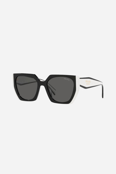 Prada oversized cat eye black and white sunglasses - Lux Studios