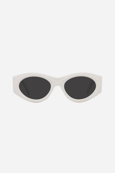 Prada PR20ZS white bold oval sunglasses - Lux Studios