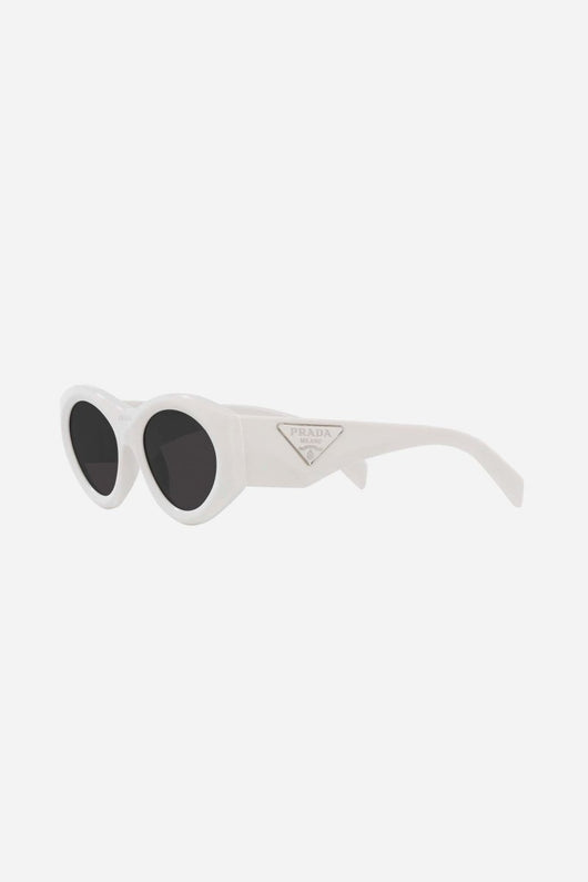 Prada PR20ZS white bold oval sunglasses - Lux Studios