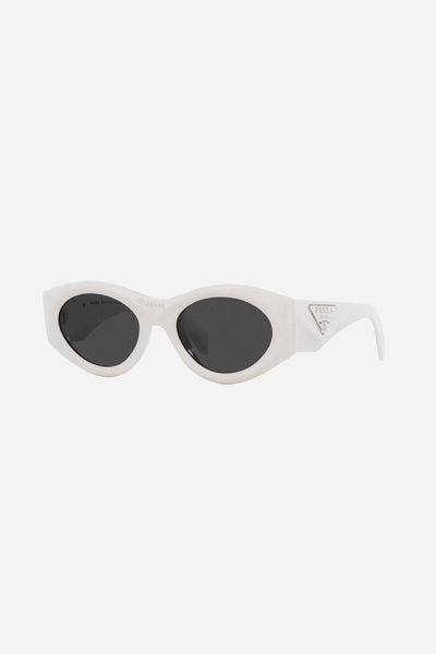 Prada PR20ZS white bold oval sunglasses - Lux Studios