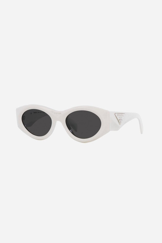Prada PR20ZS white bold oval sunglasses - Lux Studios