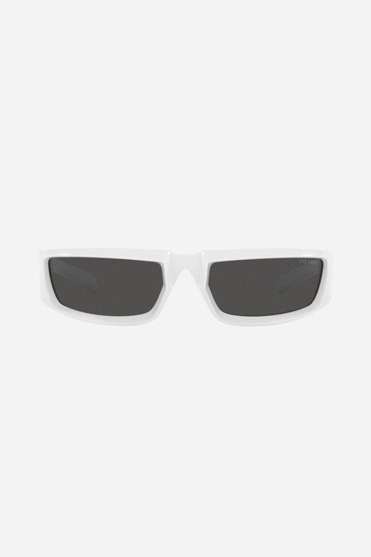 Prada runway wrap around white sunglasses - Lux Studios