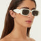 Prada symbol white oval sunglasses