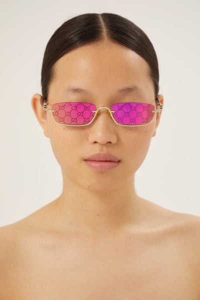 PRE ORDER Avail. 12th August -Gucci micro metal sunglasses with GG lenses - Lux Studios