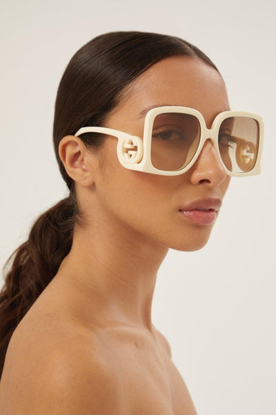 PRE ORDER Avail. August 23 - Gucci GG1326 ivory butterfly shape sunglasses - Lux Studios