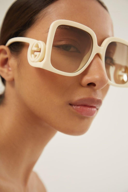 PRE ORDER Avail. August 23 - Gucci GG1326 ivory butterfly shape sunglasses - Lux Studios