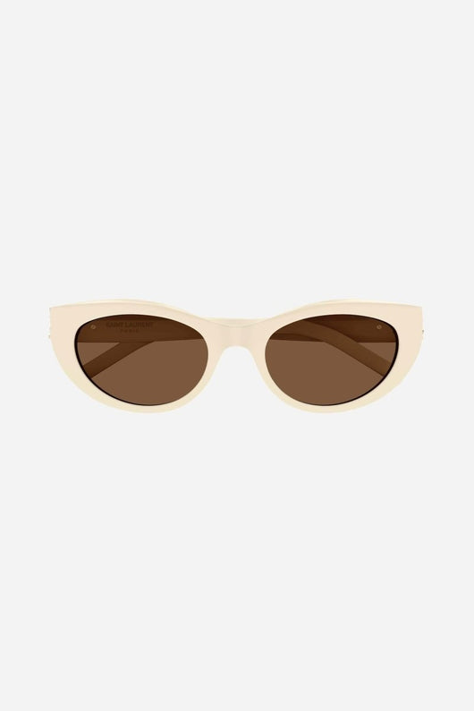 Saint Laurent almond cream acetate sunglasses - Lux Studios