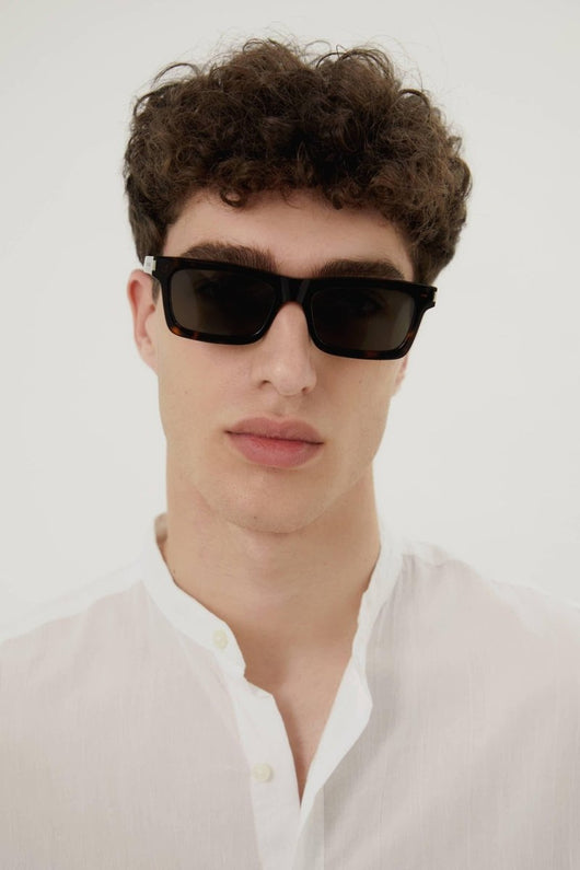 Saint Laurent angular havana grey UNISEX sunglasses - Lux Studios