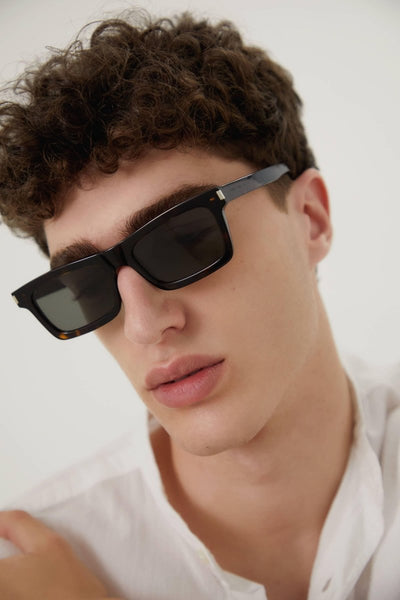 Saint Laurent angular havana grey UNISEX sunglasses - Lux Studios