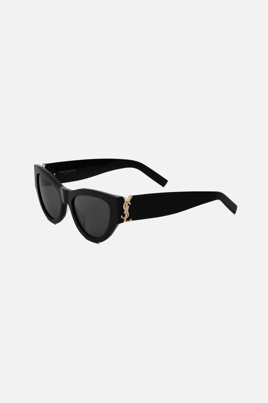 Saint Laurent black almond shape featuring bold YSL logo - Lux Studios