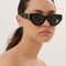 Saint Laurent black almond shape featuring bold YSL logo