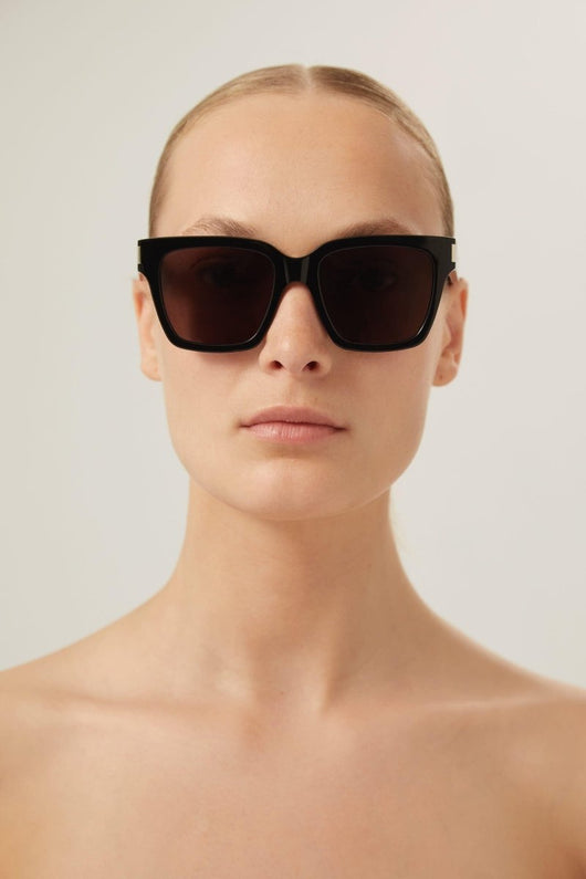 Saint Laurent black rectangular sunglasses - Lux Studios