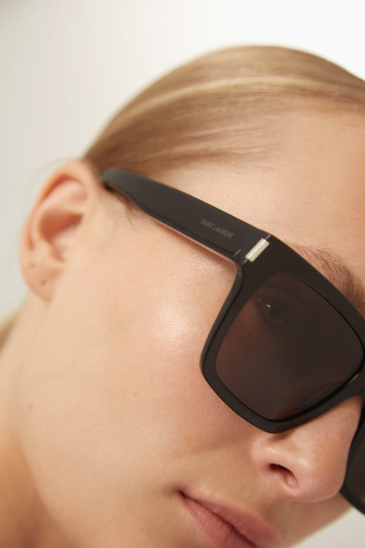 Saint Laurent black rectangular sunglasses - Lux Studios