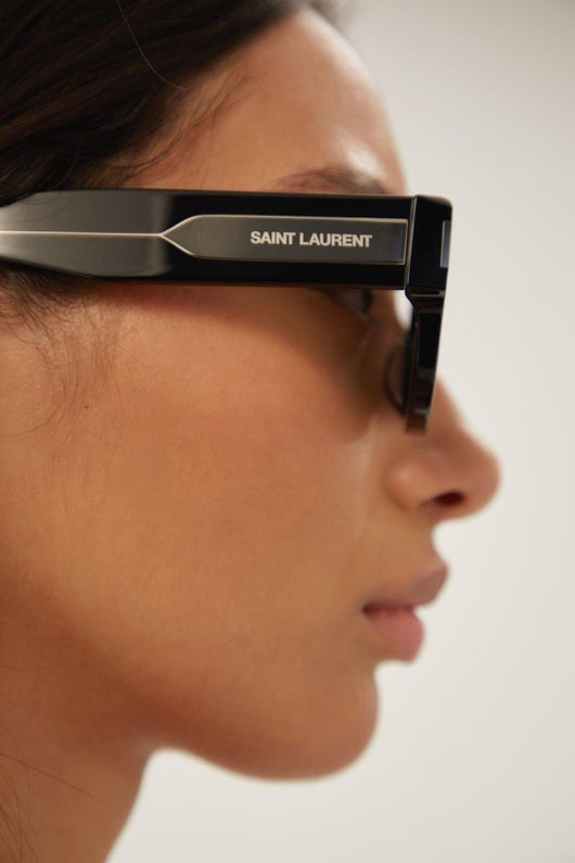 Saint Laurent bold oval black sunglasses - Lux Studios