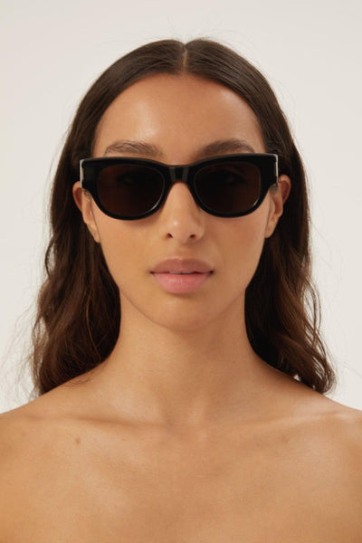 Saint Laurent bold oval black sunglasses - Lux Studios