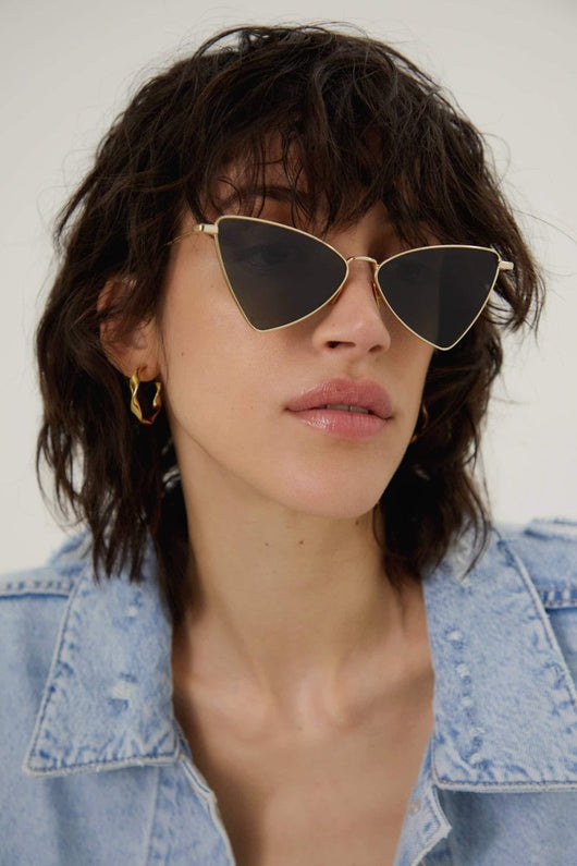 Saint Laurent gold cat-eye sunglasses - Lux Studios