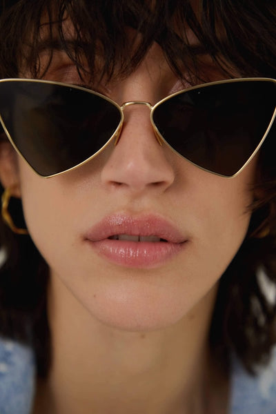 Saint Laurent gold cat-eye sunglasses - Lux Studios