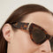 Saint Laurent havana almond shape featuring bold YSL logo