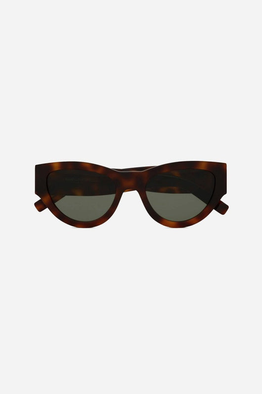 Saint Laurent havana almond shape featuring bold YSL logo - Lux Studios