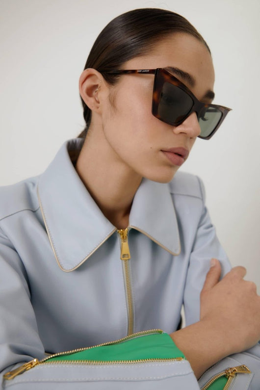 Saint Laurent iconic sharp cat-eye havana sunglasses - Lux Studios