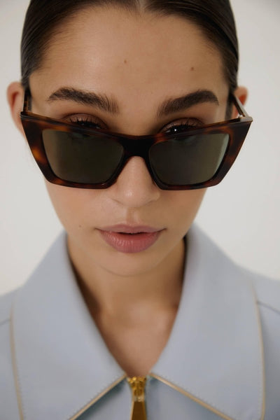 Saint Laurent iconic sharp cat-eye havana sunglasses - Lux Studios