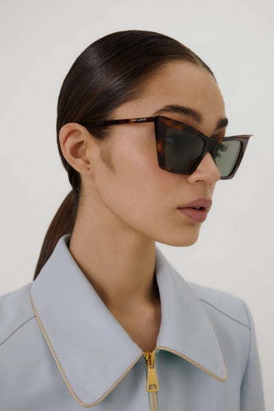 Saint Laurent iconic sharp cat-eye havana sunglasses - Lux Studios