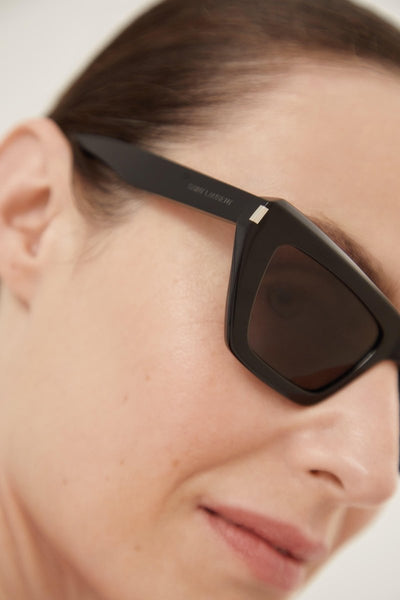Saint Laurent narrow black cat eye sunglasses - Lux Studios