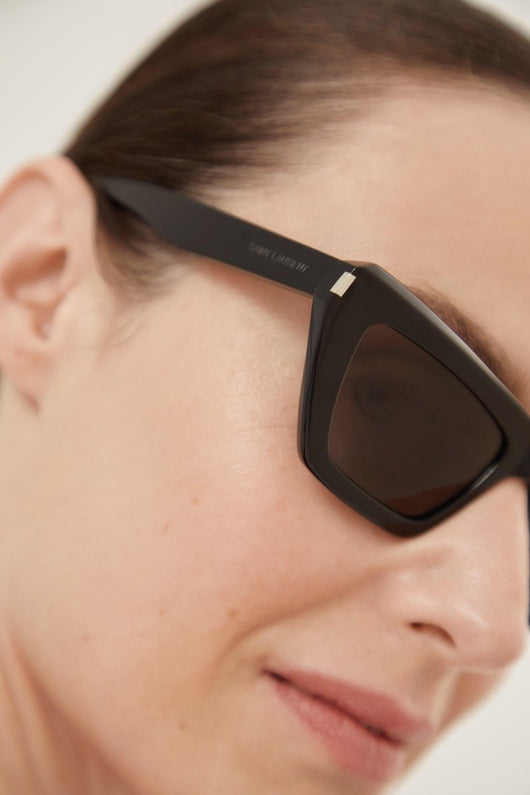Saint Laurent narrow black cat eye sunglasses - Lux Studios