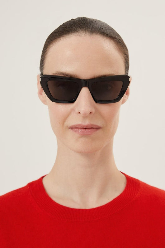 Saint Laurent narrow black cat eye sunglasses - Lux Studios
